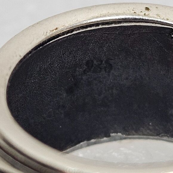 Sterling Silver 925 Oxidized Ring Women's Size 6.5 Chunky Wide Band Dome Swirl - Picture 5 of 12